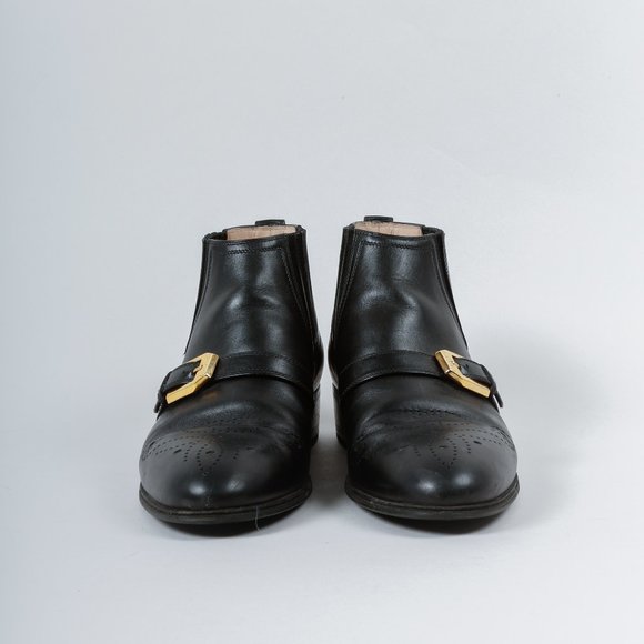 SOLD Gucci G Brogue Leather Ankle Boots - Picture 3 of 12
